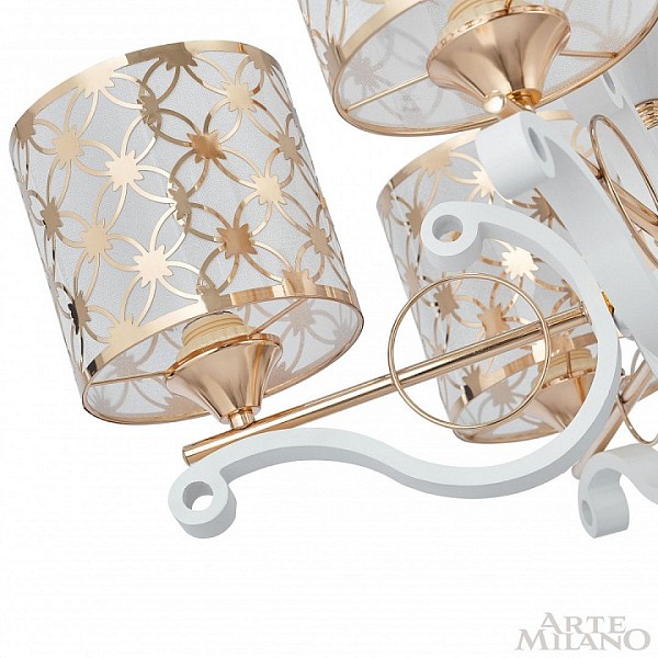 Подвесная люстра Arte Milano Florentia-3097 белый арт. 303097/8 Wh/Gd