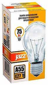 Лампа накаливания Jazzway   арт. A55 240V 75W E27 clear