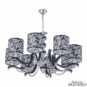 Подвесная люстра Arte Milano Florentia-4957 никель арт. 304957/8 Bk/Ni