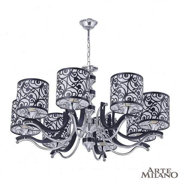 Подвесная люстра Arte Milano Florentia-4957 никель арт. 304957/8 Bk/Ni