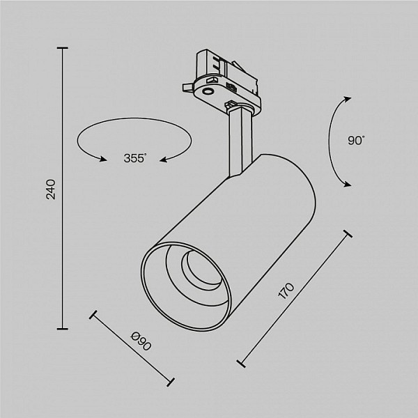 Накладной светильник Maytoni Technical Focus Led черный арт. TR197-3-40WCCT-M-B