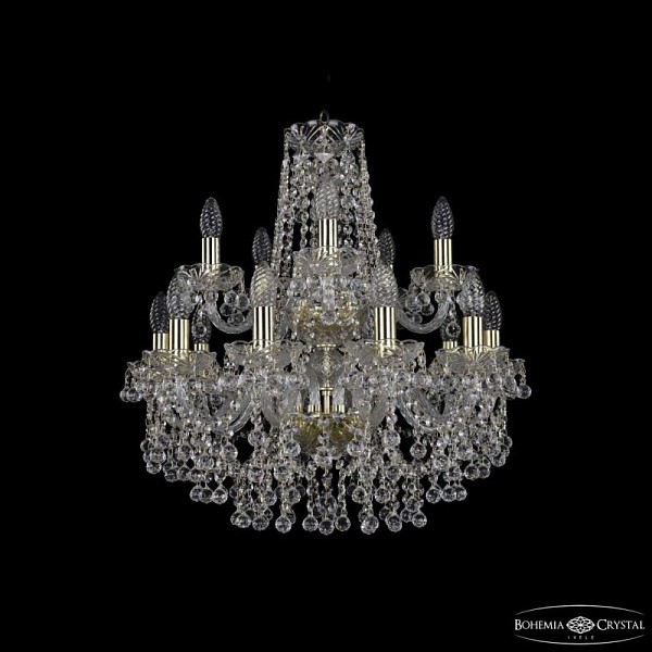 Подвесная люстра Bohemia Ivele Crystal 1409 золото арт. 1409/10+5/195/2d G