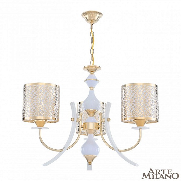 Подвесная люстра Arte Milano Florentia-6067 белый арт. 306067/3 Wh/Gd