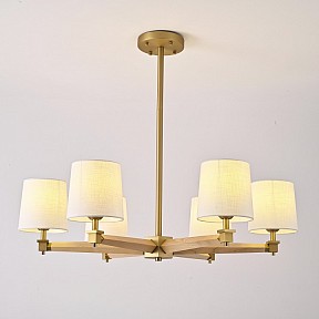 Люстра на штанге Imperiumloft Jorgenson White/Light wood дерево арт. STAVRA01