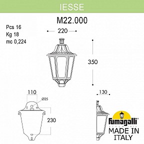 Накладной светильник Fumagalli Iesse медь арт. M22.000.000.VXF1R