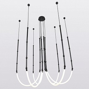Подвесная люстра Lussole Bend черный арт. LSP-7069