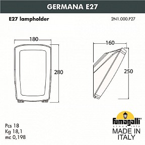 Светильник на штанге Fumagalli Germana белый арт. 2N1.000.000.WYF1R