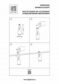 Светильник на штанге Lightstar Due Hermes черный арт. 210247