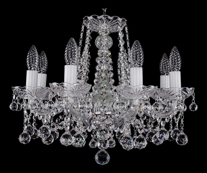 Подвесная люстра Bohemia Ivele Crystal 1413 серый арт. 1413/8/165/Ni/Balls