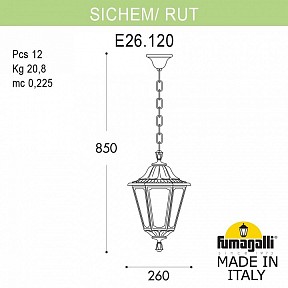 Подвесной светильник Fumagalli Rut черный арт. E26.120.000.AYF1R