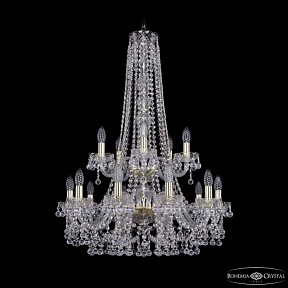 Подвесная люстра Bohemia Ivele Crystal 1409 золото арт. 1409/10+5/240/h-91/2d G
