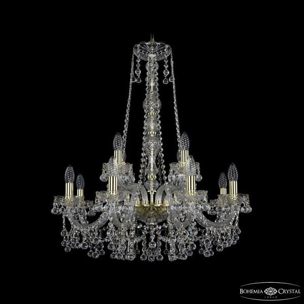 Подвесная люстра Bohemia Ivele Crystal 1409 золото арт. 1409/8+4/240/h-77 G