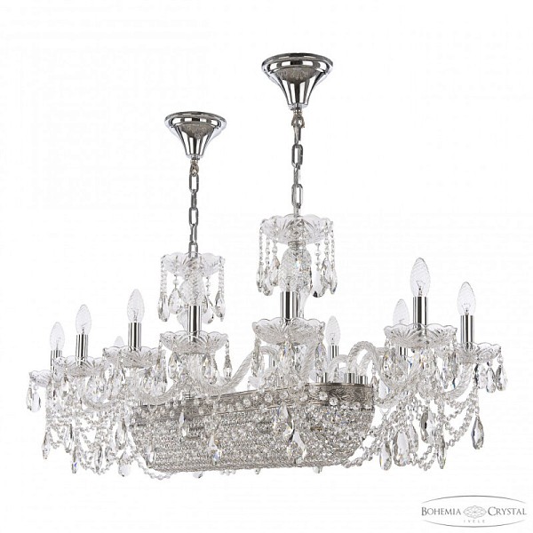 Подвесная люстра Bohemia Ivele Crystal 1453 никель арт. 1453/12/195/800 Ni