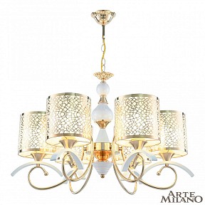 Подвесная люстра Arte Milano Florentia-9787 белый арт. 309787/6 Wh/Gd