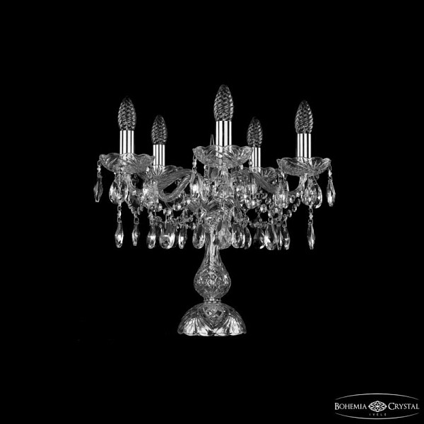 Настольная лампа декоративная Bohemia Ivele Crystal 1413 никель арт. 1413L/5/141-39 Ni