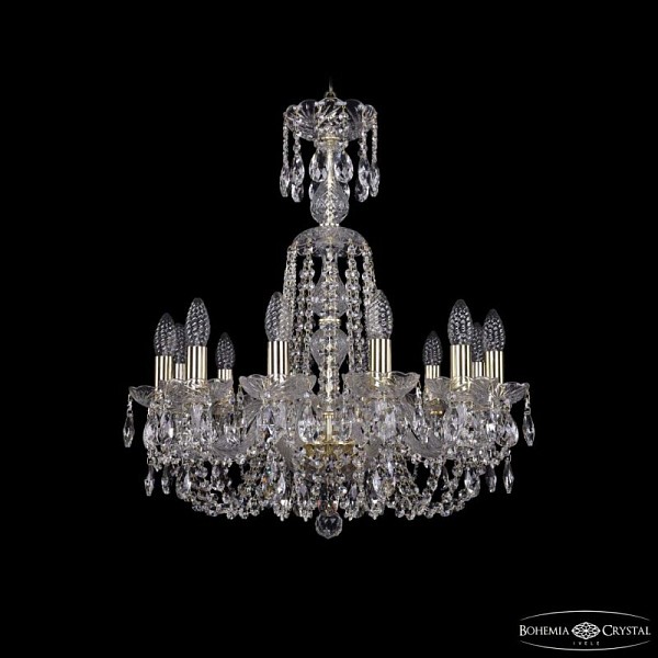 Подвесная люстра Bohemia Ivele Crystal 1402 золото арт. 1402/12/195/XL-64 G