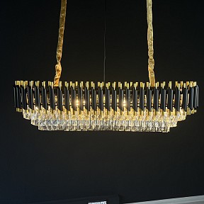 Подвесной светильник Imperiumloft Empire Black Rectangular Chandelier Crystal золото арт. 40.2893
