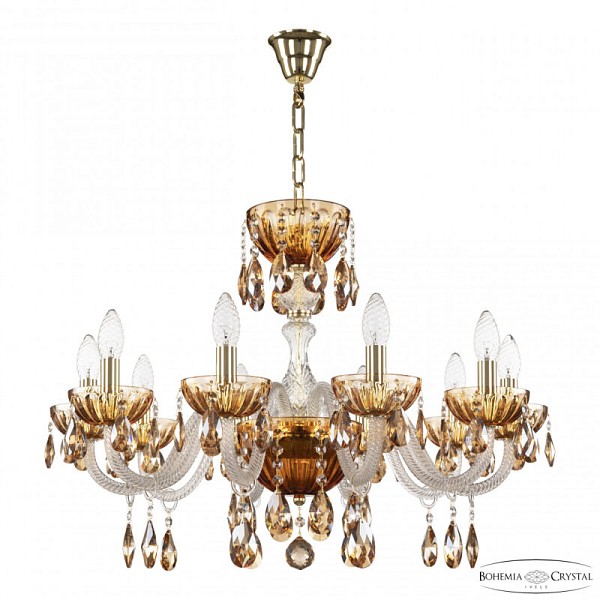 Подвесная люстра Bohemia Ivele Crystal 5417 золото арт. 5417/10/240 G Amber/M-1H K721