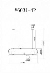Подвесной светильник Moderli Miya черный арт. V6031-4P
