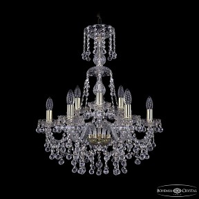 Подвесная люстра Bohemia Ivele Crystal 1409 золото арт. 1409/6+3/195/XL-68 G
