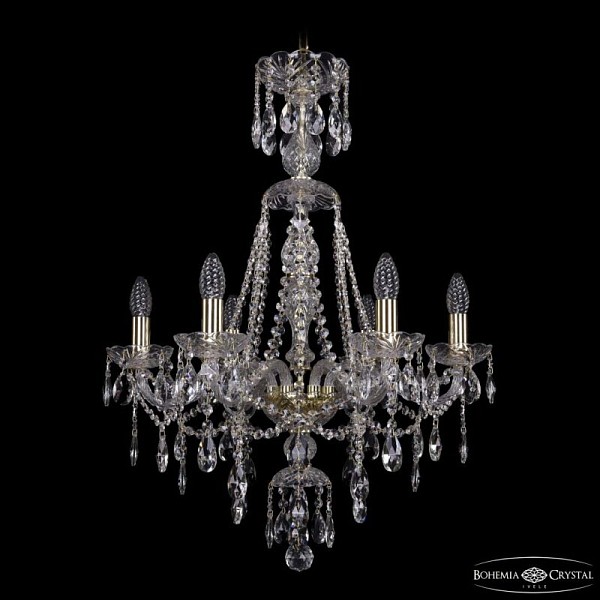 Подвесная люстра Bohemia Ivele Crystal 1415 золото арт. 1415/6/200/XL-77 G