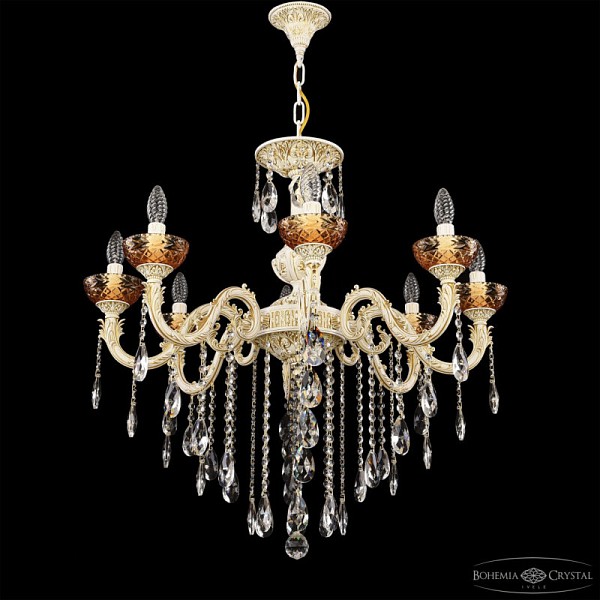 Подвесная люстра Bohemia Ivele Crystal AL7901 белый арт. AL79101/8/250 B WMG P Amber/M-1F