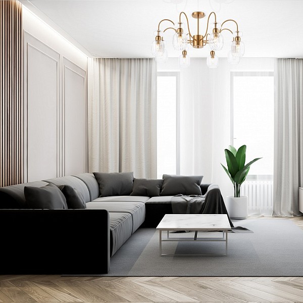 Люстра на штанге Escada Gloss желтый арт. 1141/8PL Clear