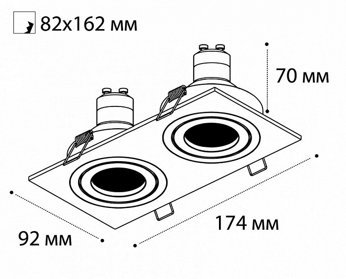 Встраиваемый светильник Italline SAG203-4 черный арт. SAG203-4 black/black