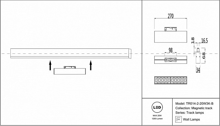 Встраиваемый светильник Maytoni Track lamps черный арт. TR014-2-20W3K-B