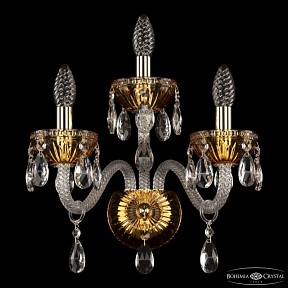 Бра Bohemia Ivele Crystal 5417 золото арт. 5417B/2+1/165 G Amber/M-1G