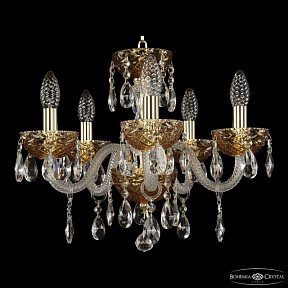 Подвесная люстра Bohemia Ivele Crystal 5417 золото арт. 5417/5/141 G Amber/M-1F