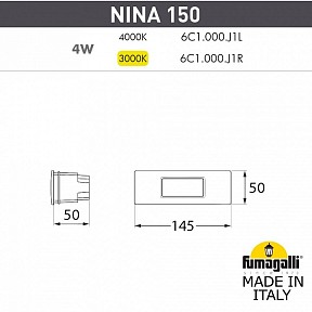 Встраиваемый светильник Fumagalli Nina черный арт. 6C1.000.000.AYJ1L