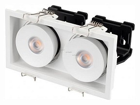 Встраиваемый светильник Arlight CL-SIMPLE-S148x80-2x9W Warm3000 (WH, 45 deg) белый арт. 026876