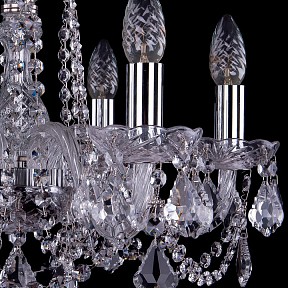 Подвесная люстра Bohemia Ivele Crystal 1402 металл арт. 1402/6/160/Ni/Leafs