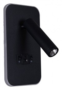 Бра Reluce 86204 черный арт. 86204-9.2-001KT LED12W+USB BK
