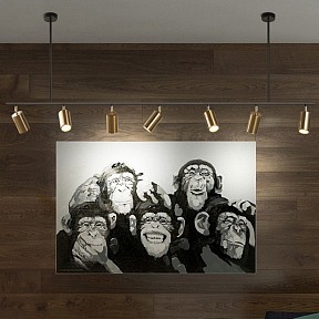 Светильник на штанге Imperiumloft Long John черный арт. LINO01