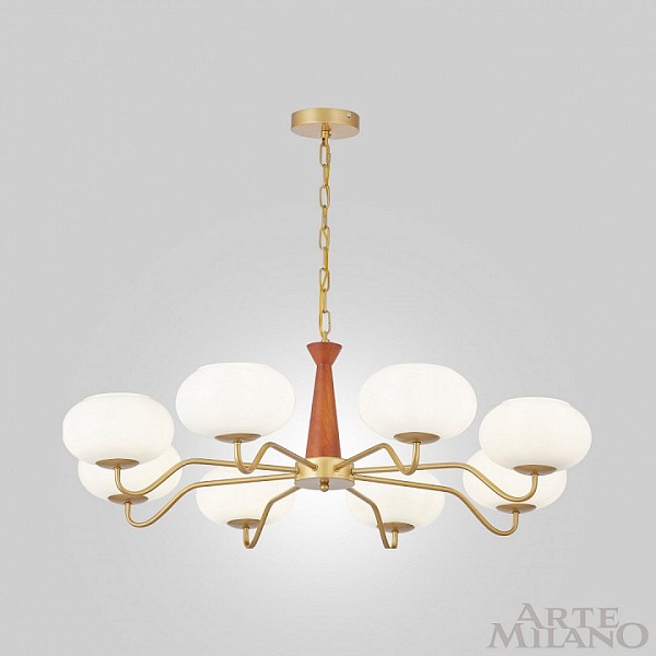 Подвесная люстра Arte Milano AM-Napoli дерево арт. 310166/D900/8 BS/WD
