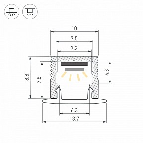 Профиль Arlight SL-MINI металл арт. 064305