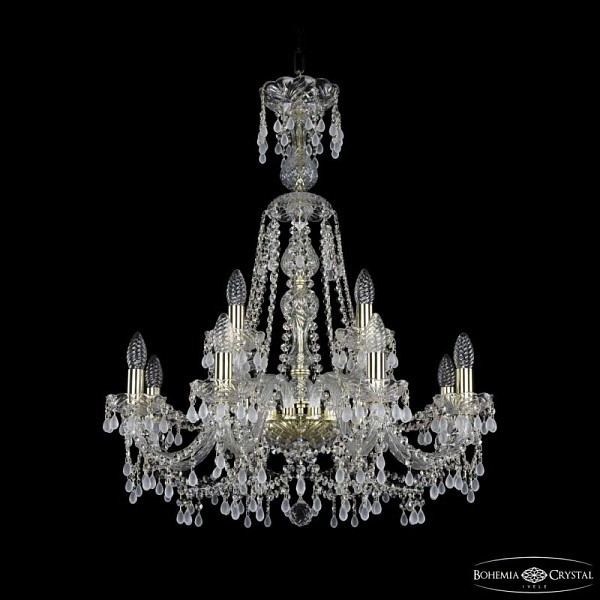 Подвесная люстра Bohemia Ivele Crystal 1410 золото арт. 1410/8+4/240/XL-80 G V0300