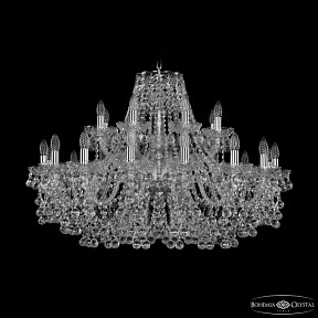 Подвесная люстра Bohemia Ivele Crystal 1409 никель арт. 1409/16+8/360 Ni