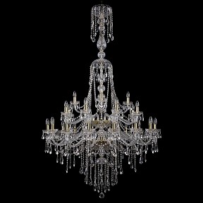 Подвесная люстра Bohemia Ivele Crystal 1415 золото арт. 1415/16+8+4/400/XL-185/2d/G
