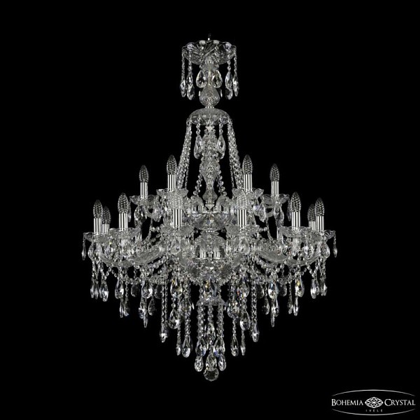 Подвесная люстра Bohemia Ivele Crystal 1415 никель арт. 1415/12+6/300/XL-114/2d Ni