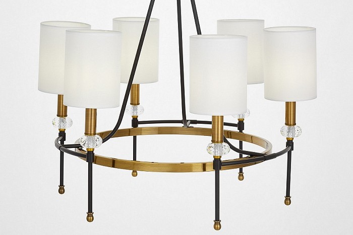 Люстра на штанге LUMINA DECO RODEZIO латунь арт. LDP 1229-6 MD