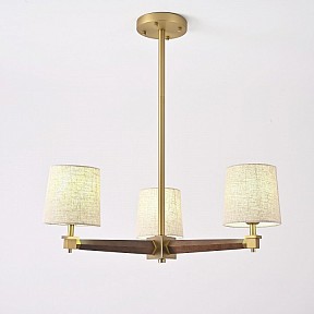 Люстра на штанге Imperiumloft Jorgenson Beige/Dark wood дерево арт. STAVRA01