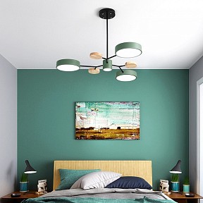 Люстра на штанге Imperiumloft Meade Lamps Green кремовый арт. MEADE-01