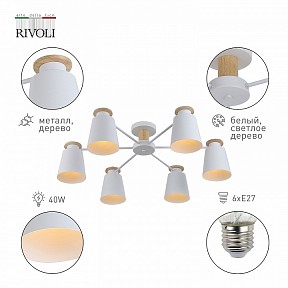 Потолочная люстра Rivoli Adna белый арт. Б0053436