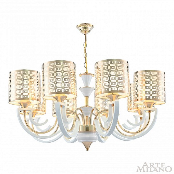 Подвесная люстра Arte Milano Florentia-8857 белый арт. 308857/8 Wh/Gd