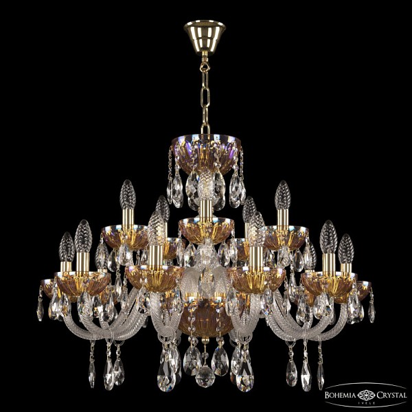 Подвесная люстра Bohemia Ivele Crystal 5417 золото арт. 5417/10+5/240 G Shampan/M-1H
