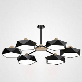 Люстра на штанге Imperiumloft Geometric Черная дерево арт. GEOMETRIC-CH01