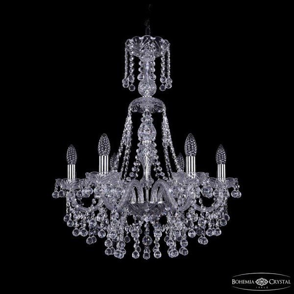 Подвесная люстра Bohemia Ivele Crystal 1409 никель арт. 1409/6/195/XL-68 Ni